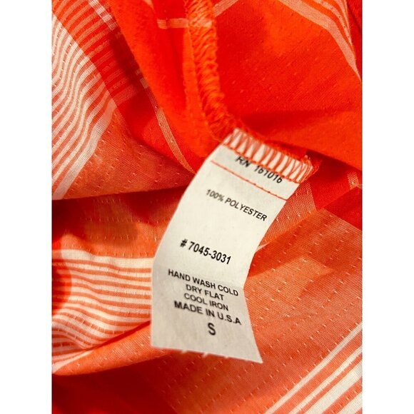 Waverly Grey Women's Orange Plaid Peplum Blouse Size Small - Picture 6 of 6